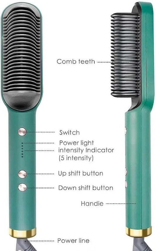 Corded Hair Dryer Brush Green Black Salon Quality