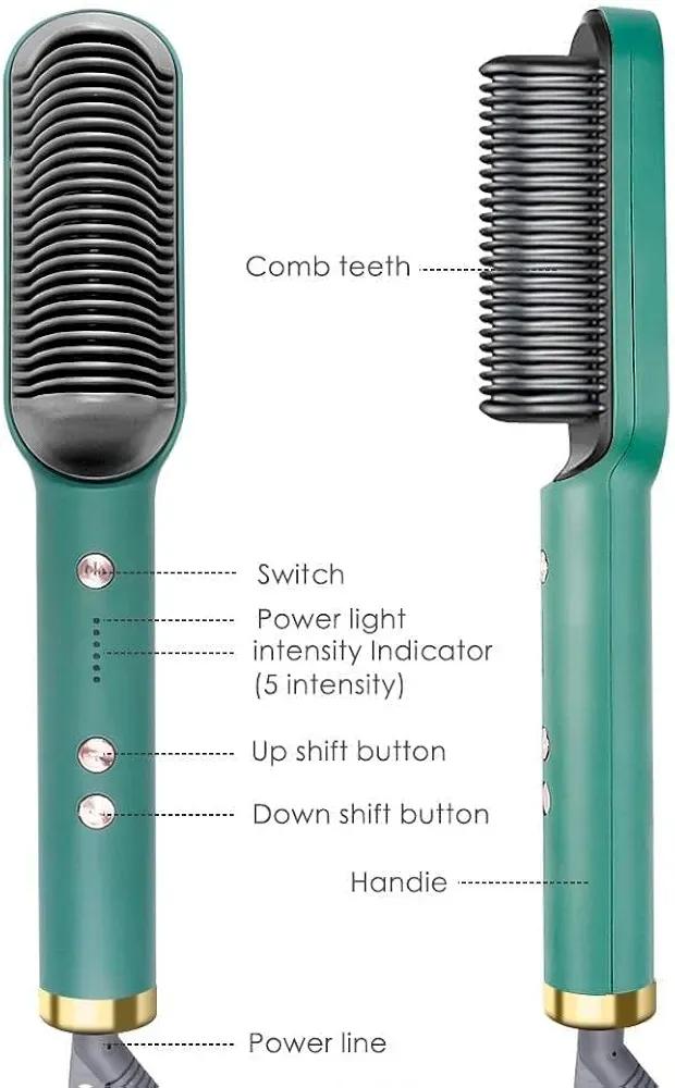 Corded Hair Dryer Brush Green Black Salon Quality