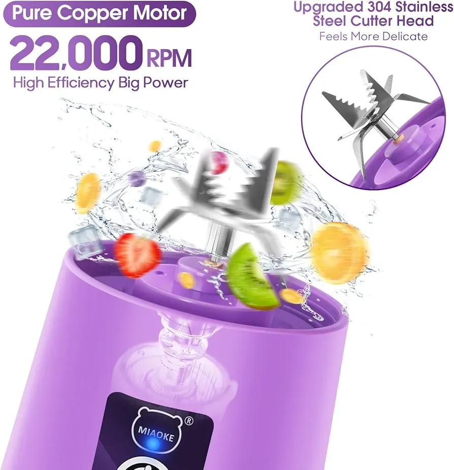Purple Electric Juicer Blender 500ml ABS Plastic