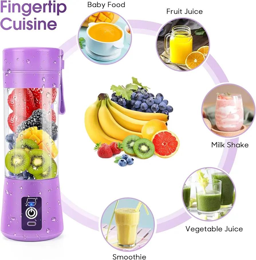 Purple Electric Juicer Blender 500ml ABS Plastic